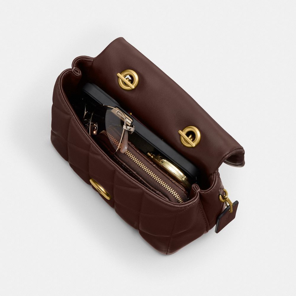 絎縫裝飾TABBY頂部手提把手包