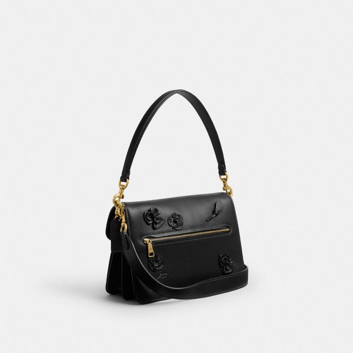 CHAIN TABBY SHOULDER BAG WITH FLORAL EMBELLISHMENT