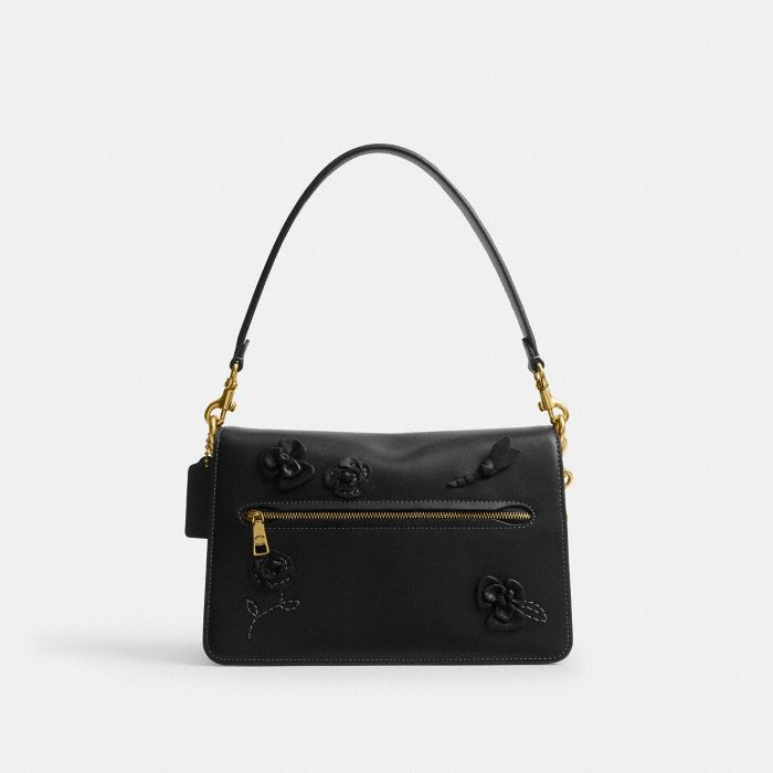 CHAIN TABBY SHOULDER BAG WITH FLORAL EMBELLISHMENT
