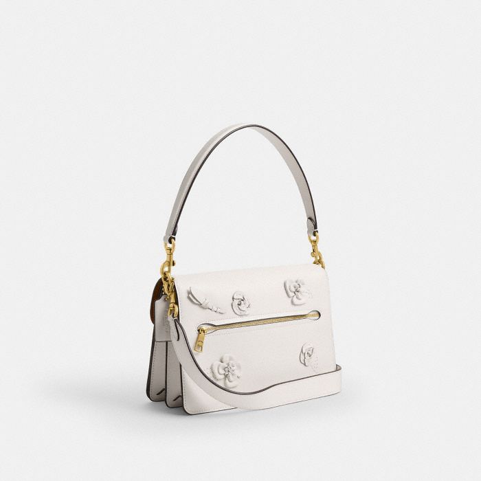 CHAIN TABBY SHOULDER BAG WITH FLORAL EMBELLISHMENT