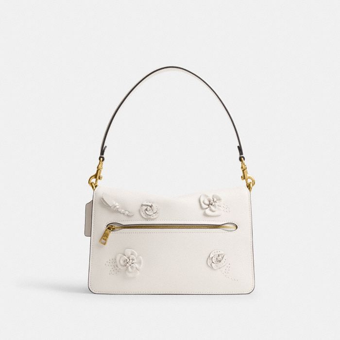 CHAIN TABBY SHOULDER BAG WITH FLORAL EMBELLISHMENT