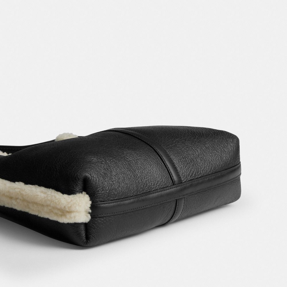 Brooklyn 羊毛皮革 28 單肩手袋 