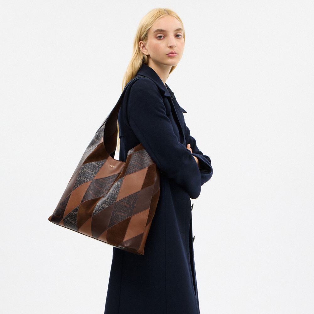 BROOKLYN SHOULDER BAG 39 WITH SNAKESKIN PATCHWORK