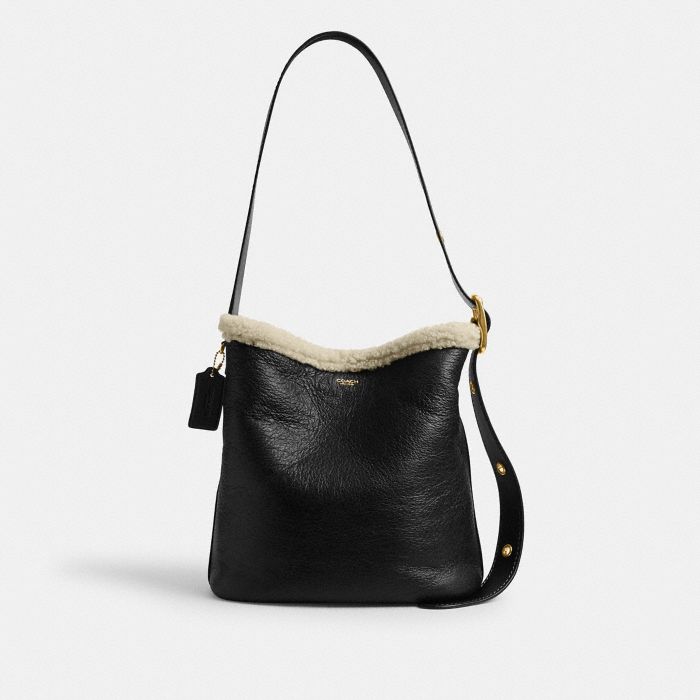BLEECKER BUCKET BAG IN SHEARLING