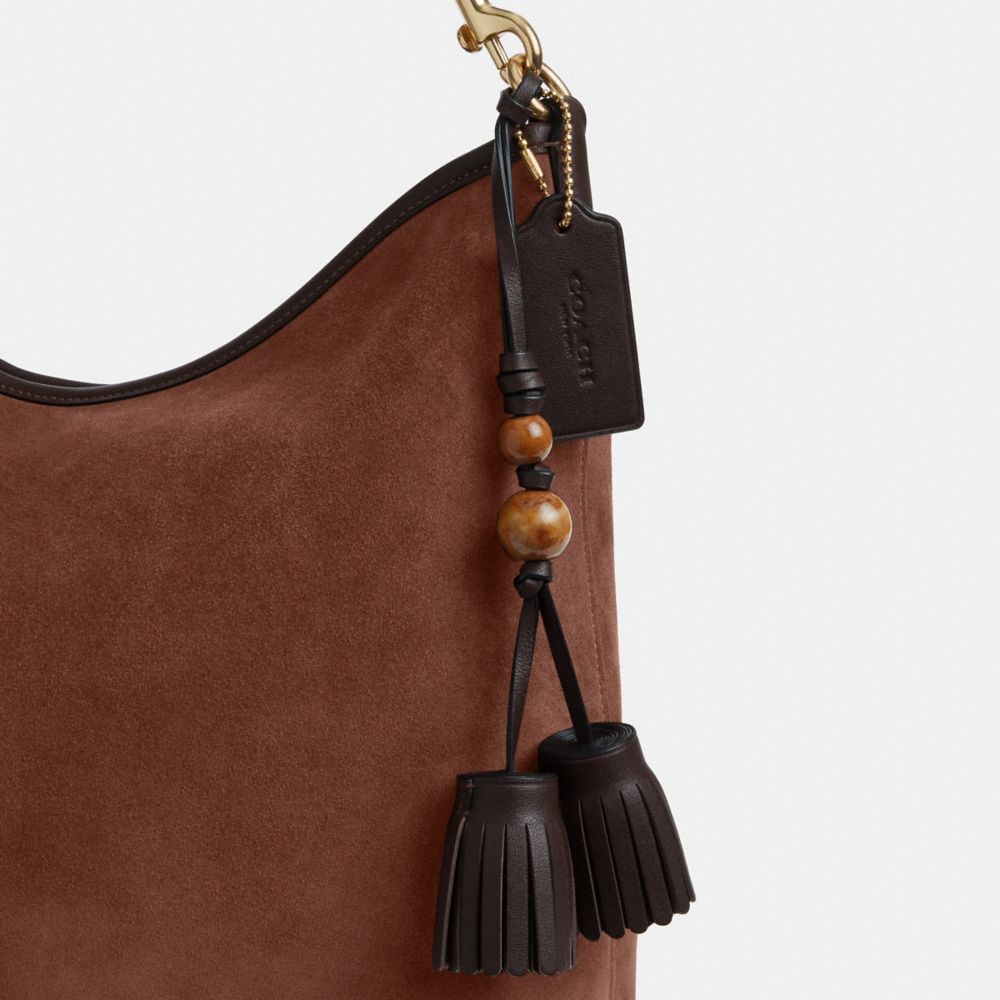 Laurel Large Shoulder Bag In Suede With Tassels | Coach Australia