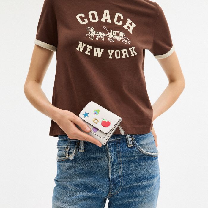 MILA SMALL FLAP WALLET WITH STICKER PRINT