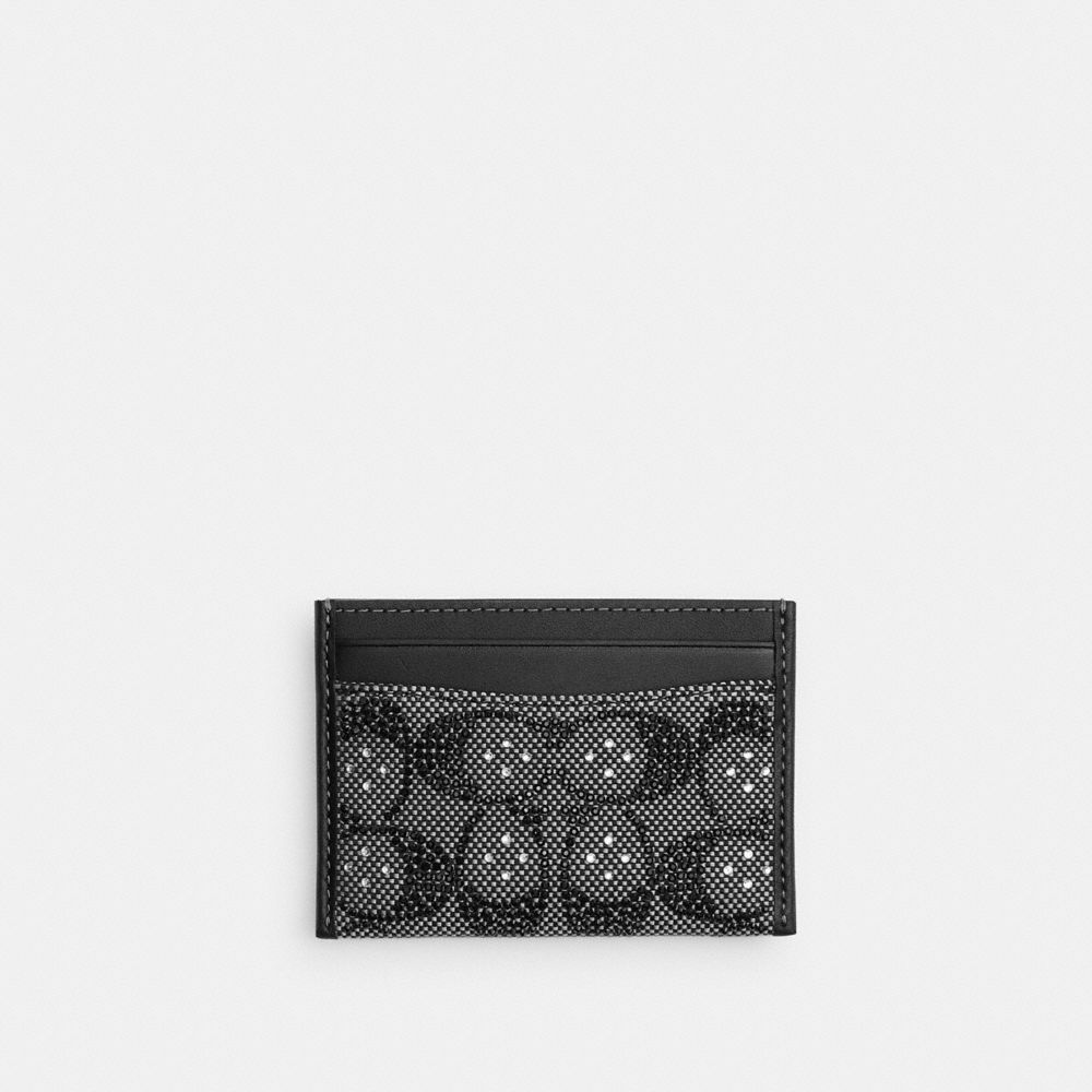 ESSENTIAL CARD CASE IN CRYSTAL SIGNATURE JACQUARD