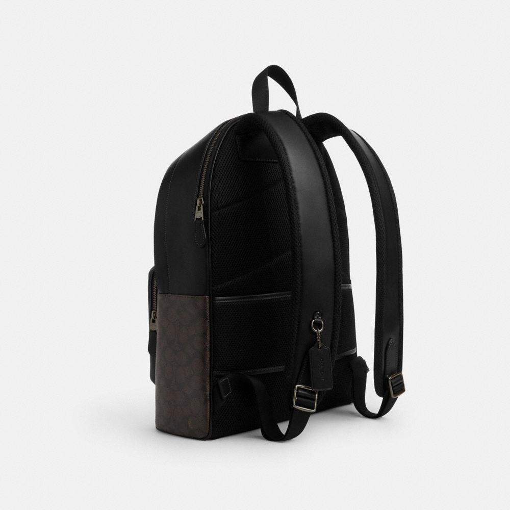 WEST BACKPACK IN SIGNATURE CANVAS WITH VARSITY GRAPHIC