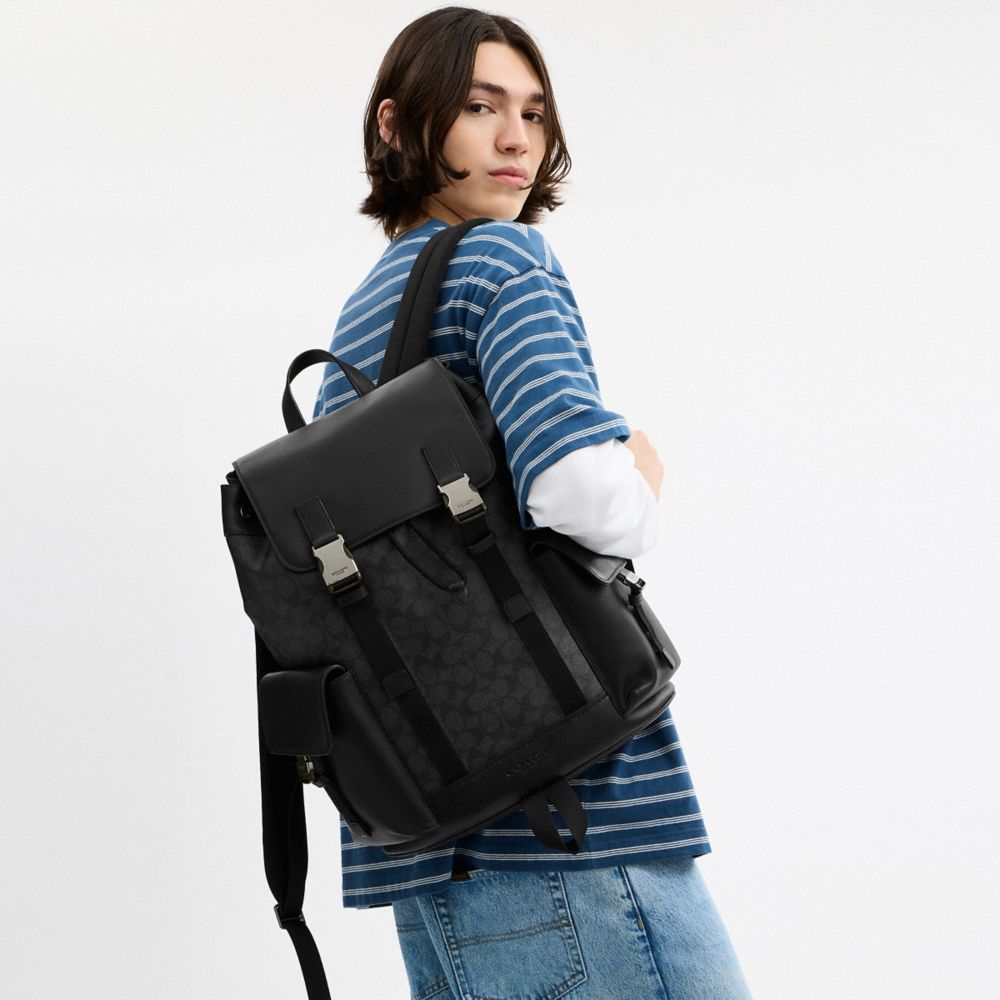 CLARK BACKPACK IN SIGNATURE CANVAS