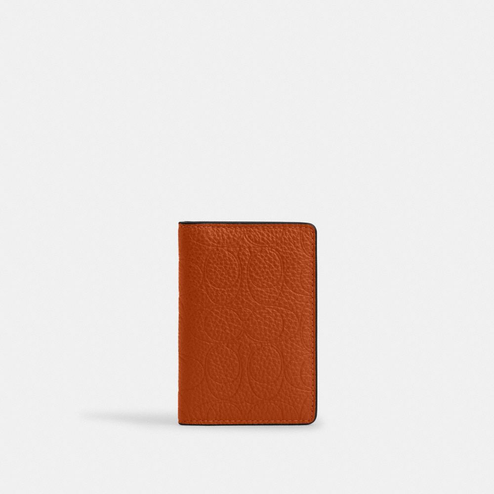 COACH CCG00 Id Card Wallet In Signature Leather TOFFEE