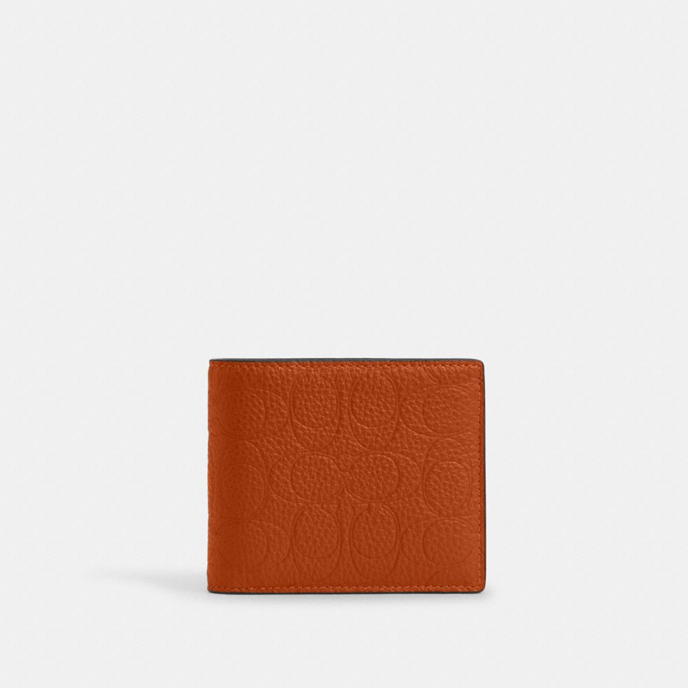 3-In-1 Wallet In Signature Leather - CCG33 - Gunmetal/Toffee