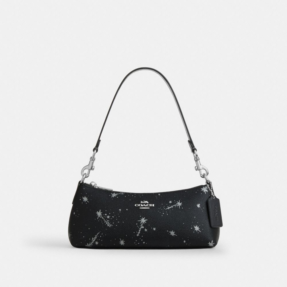 Charlotte Shoulder Bag With Star Print - CCL41 - Silver/Black Multi