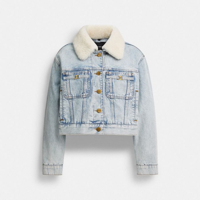 TRUCKER 棉質羊毛領短版 HERITAGE C丹寧外套