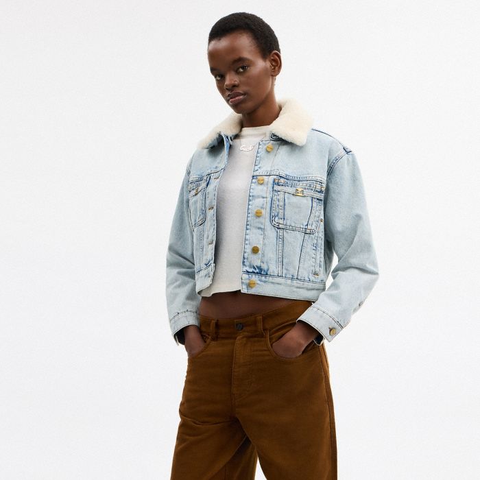 TRUCKER 棉質羊毛領短版 HERITAGE C丹寧外套