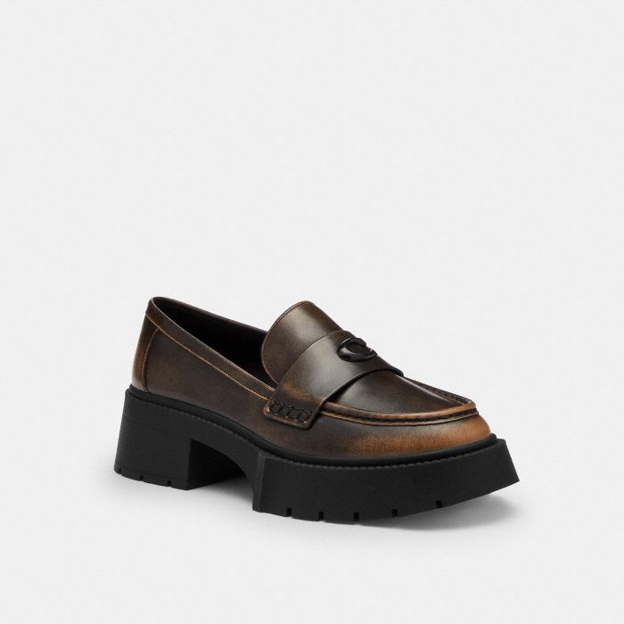 LEAH PLATFORM LOAFER IN LOVED LEATHER