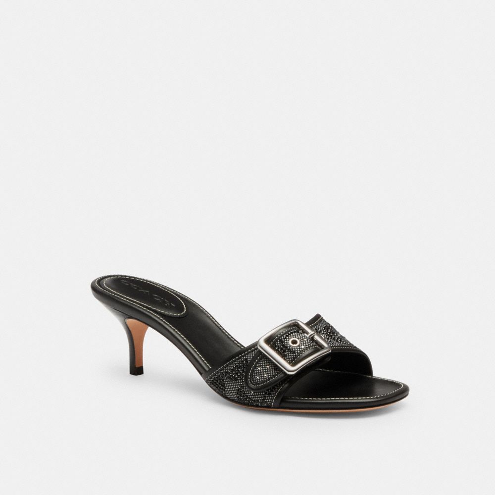 Margot Sandal In Crystal Signature Jacquard - CCM11 - Black