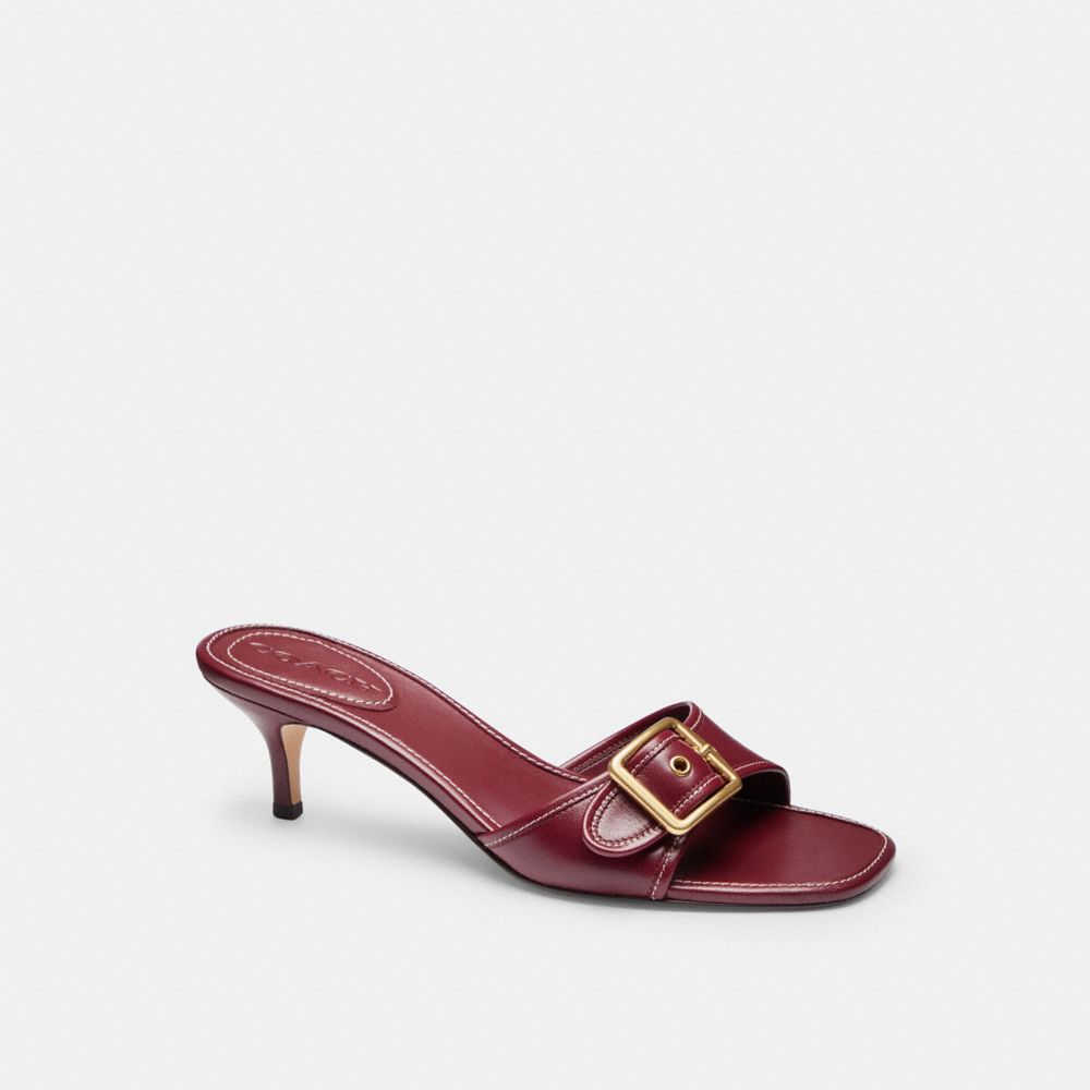 COACH®,Margot Sandal,Rubber,Leather,Slides,Pull Tab,Day Party,,Front View