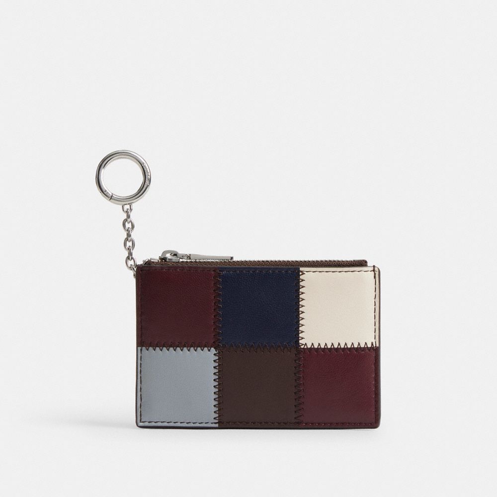 COACH CCM26 Zip Card Case With Key Ring In Upcrafted Leather MULTI