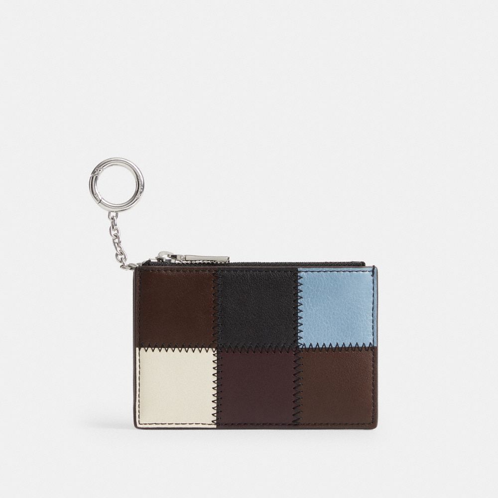 Zip Card Case With Key Ring In Upcrafted Leather