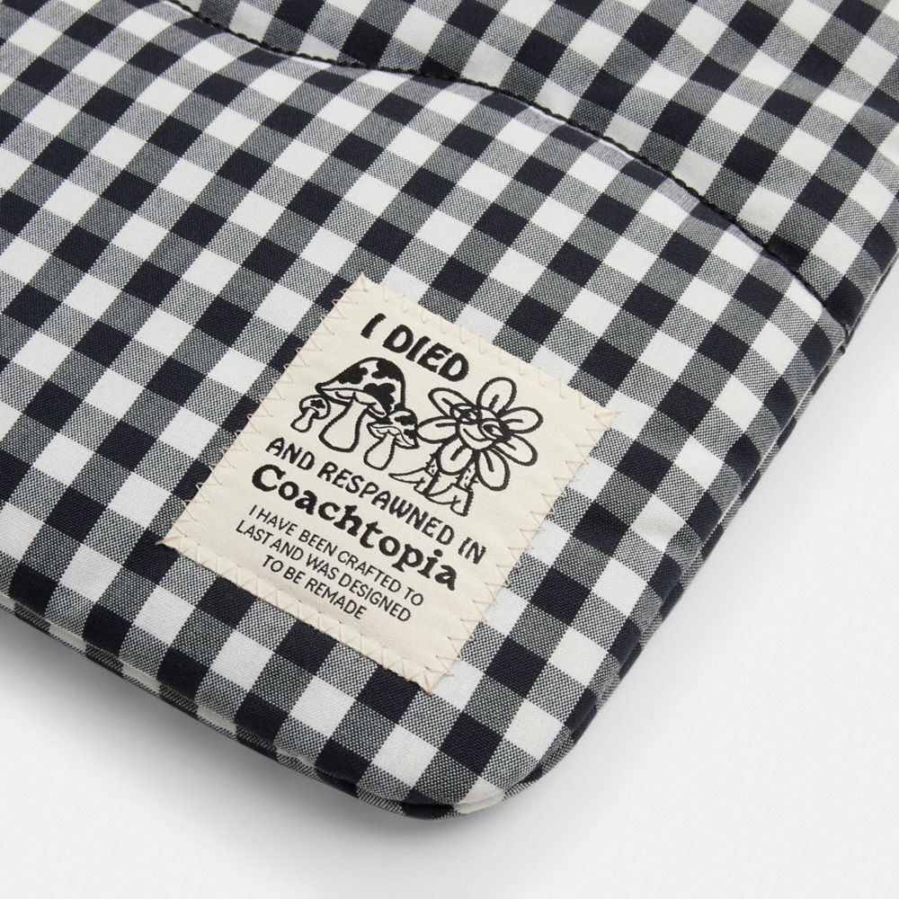Coachtopia Loop Laptop Sleeve With Wavy Quilting In Gingham