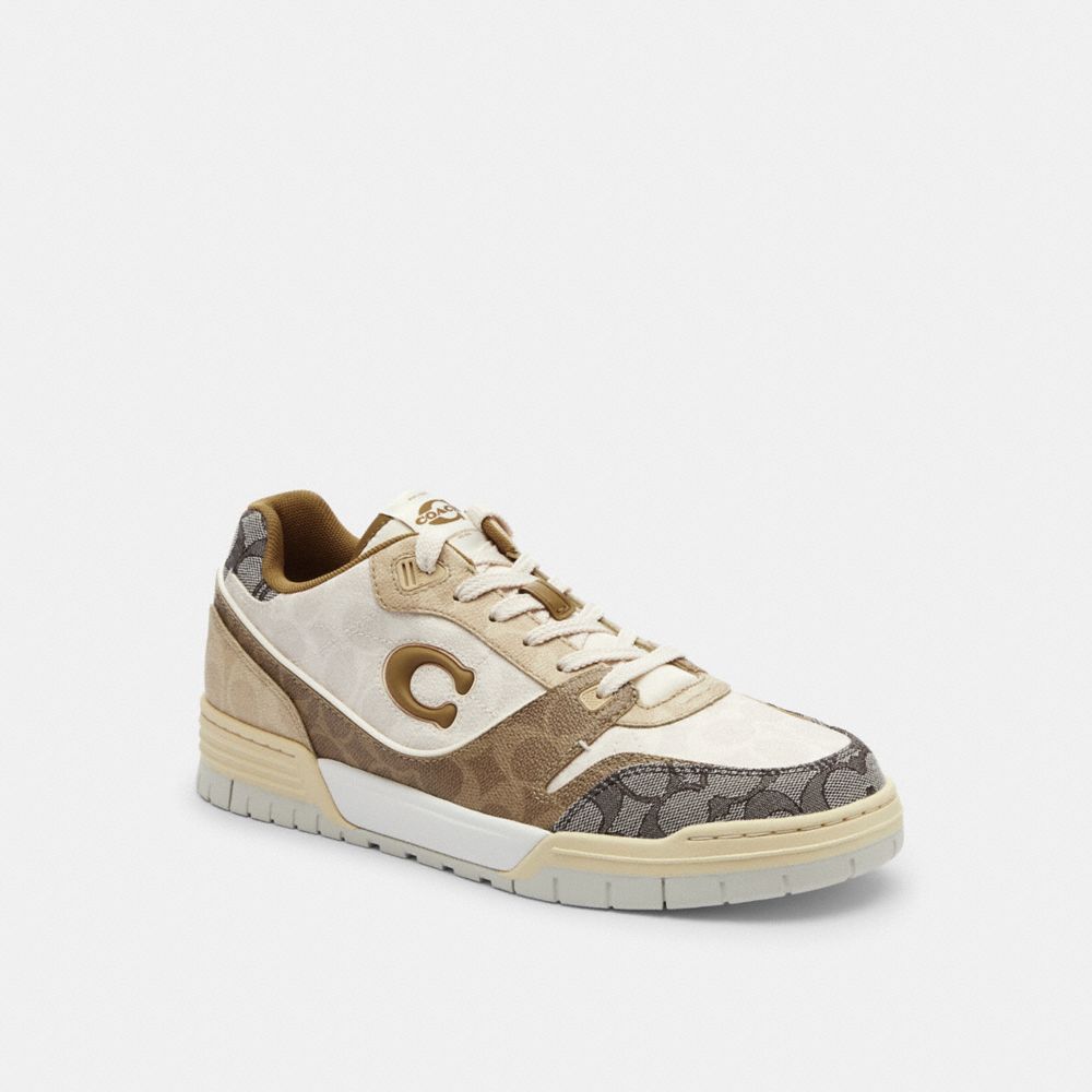 COACH&reg;,Soho Sneaker In Mixed Signature,EVA,Rubber,Canvas,Low Top,Casual,Fabric,Mixed Media,Logo,Color Block,Cushioned Outs...,Multi Color,Front View