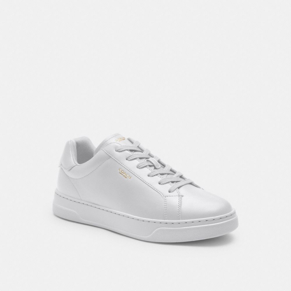 COACH&reg;,High Line Sneaker,EVA,Leather,Low Top,Casual,Fabric,Shoelaces,Breathable,Casual,Optic White