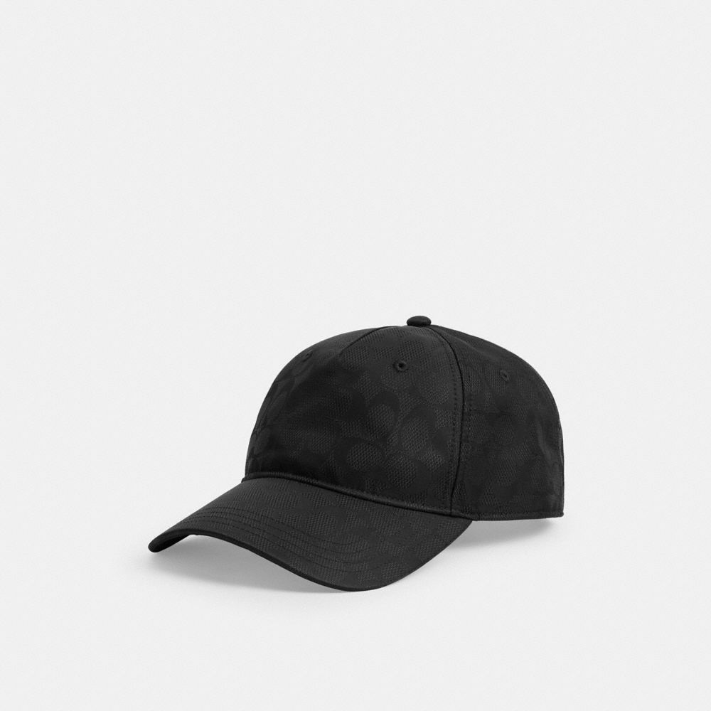 COACH CCN96 Tonal Signature Baseball Hat BLACK