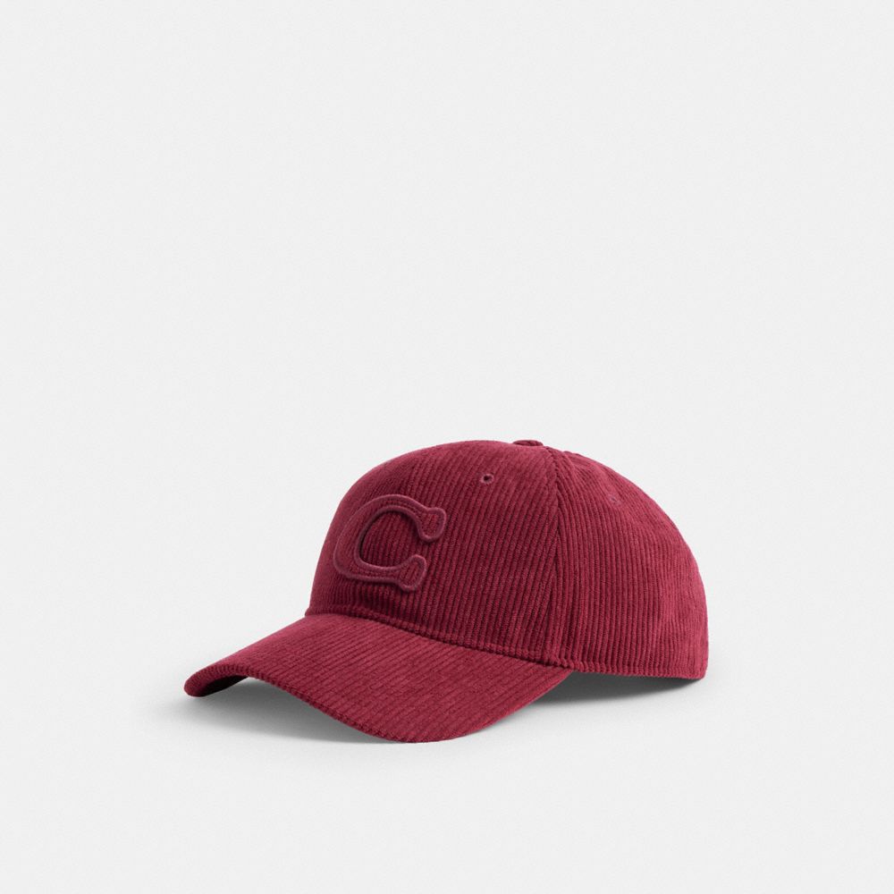 COACH CCN97 Signature Patch Baseball Hat DARK WINE