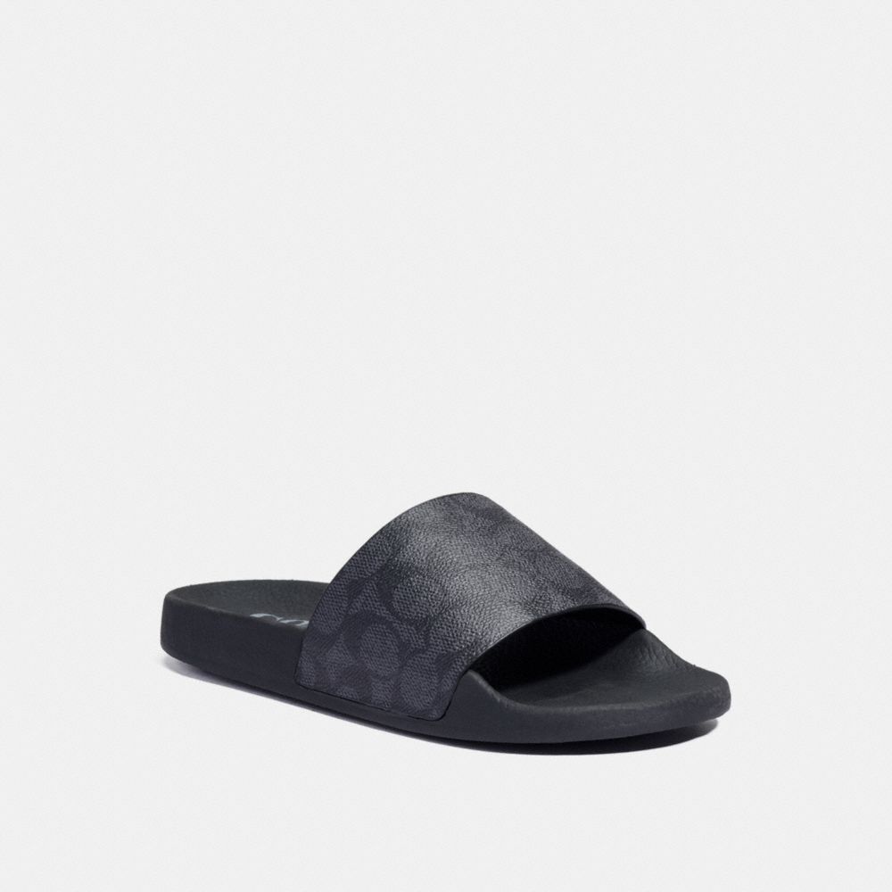 Udele Sport Slide In Signature Canvas - CCO03 - Charcoal/Black