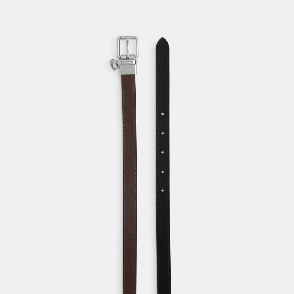 ROLLER BUCKLE CUT-TO-SIZE REVERSIBLE BELT WITH CHARM, 18MM