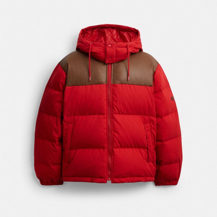 混合材質羽絨外套