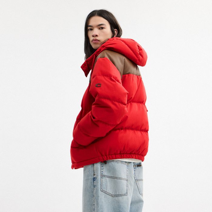 混合材質羽絨外套