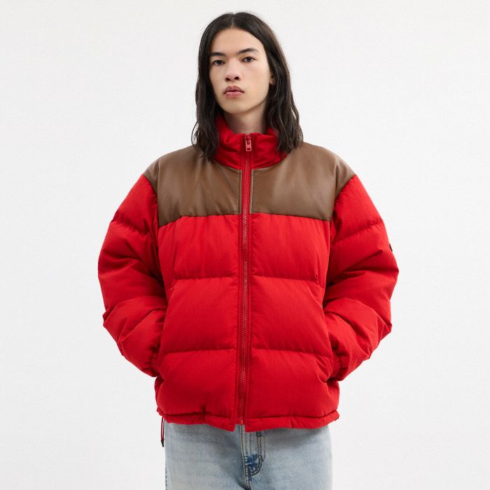 混合材質羽絨外套