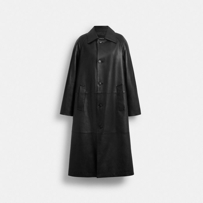 LEATHER MAC COAT