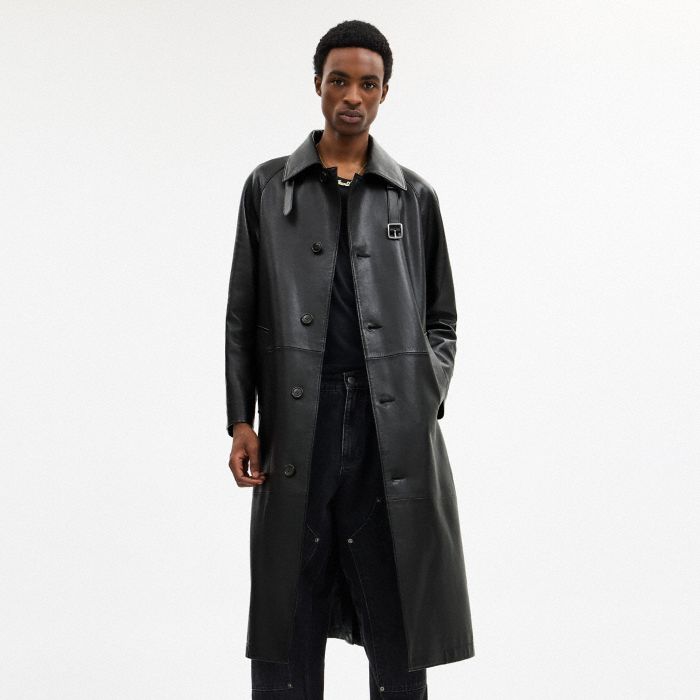 LEATHER MAC COAT