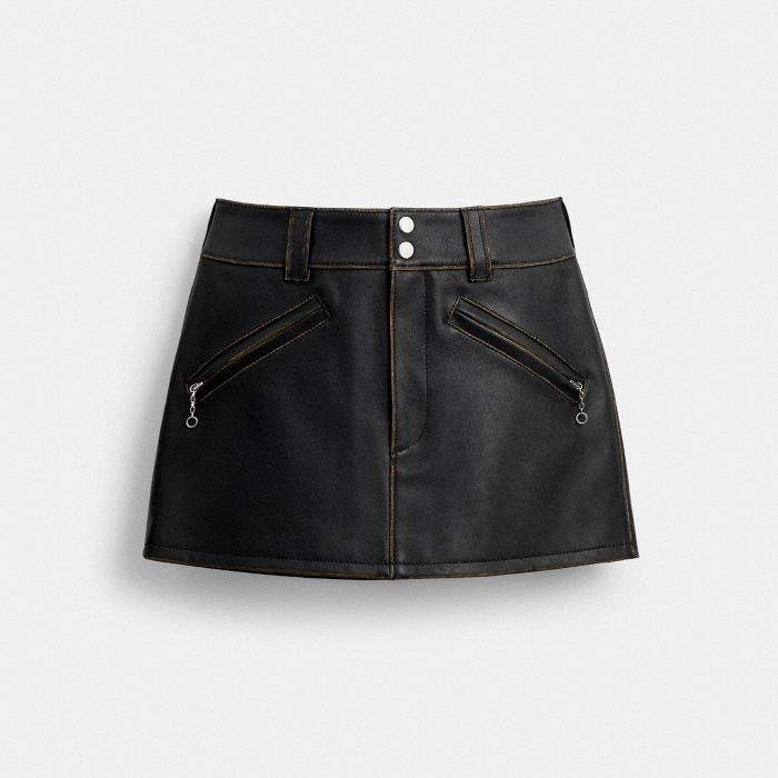 LOVED LEATHER MOTO MINI SKIRT