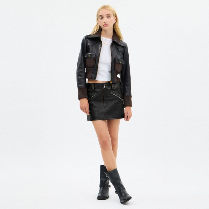 LOVED LEATHER MOTO MINI SKIRT