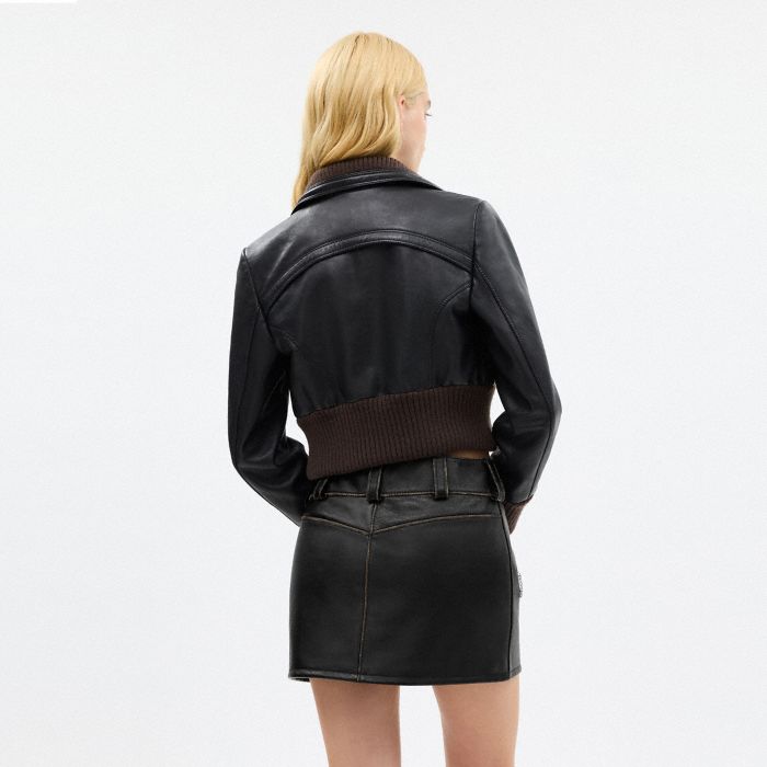 LOVED LEATHER MOTO MINI SKIRT