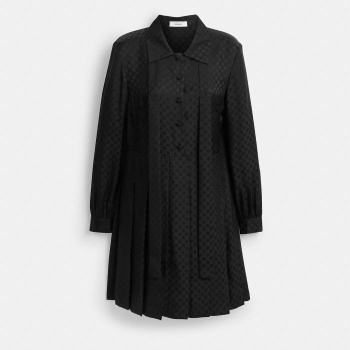 JACQUARD PLEATED DRESS