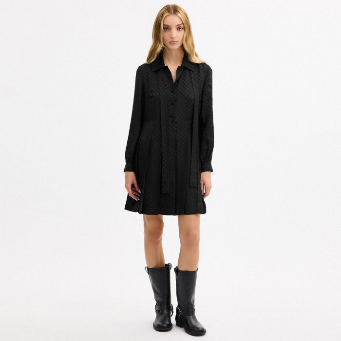 JACQUARD PLEATED DRESS