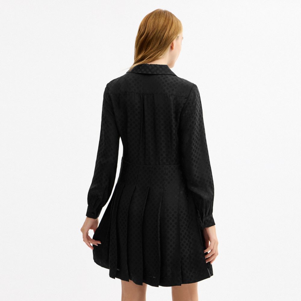 coach pleated dress COACH EG | Dot Georgette Pleated Dress | Ready to Wear