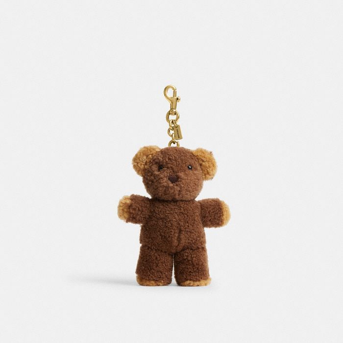 TEDDY BEAR PLUSHIE BAG CHARM IN SHEARLING