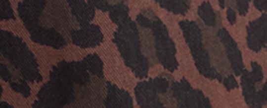 有棉質豹紋印花直筒丹寧褲