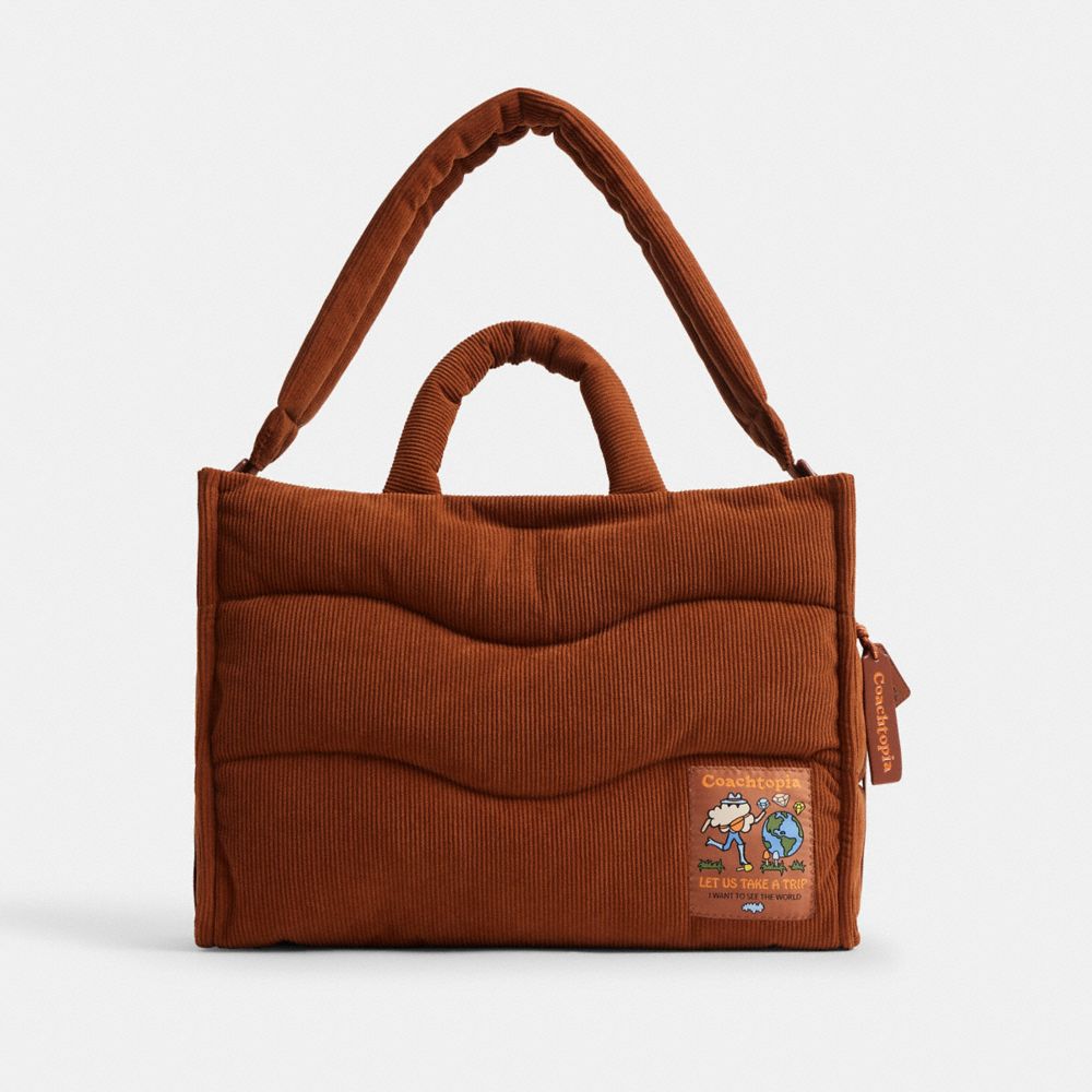 Coachtopia Loop Tote With Wavy Quilting In Corduroy