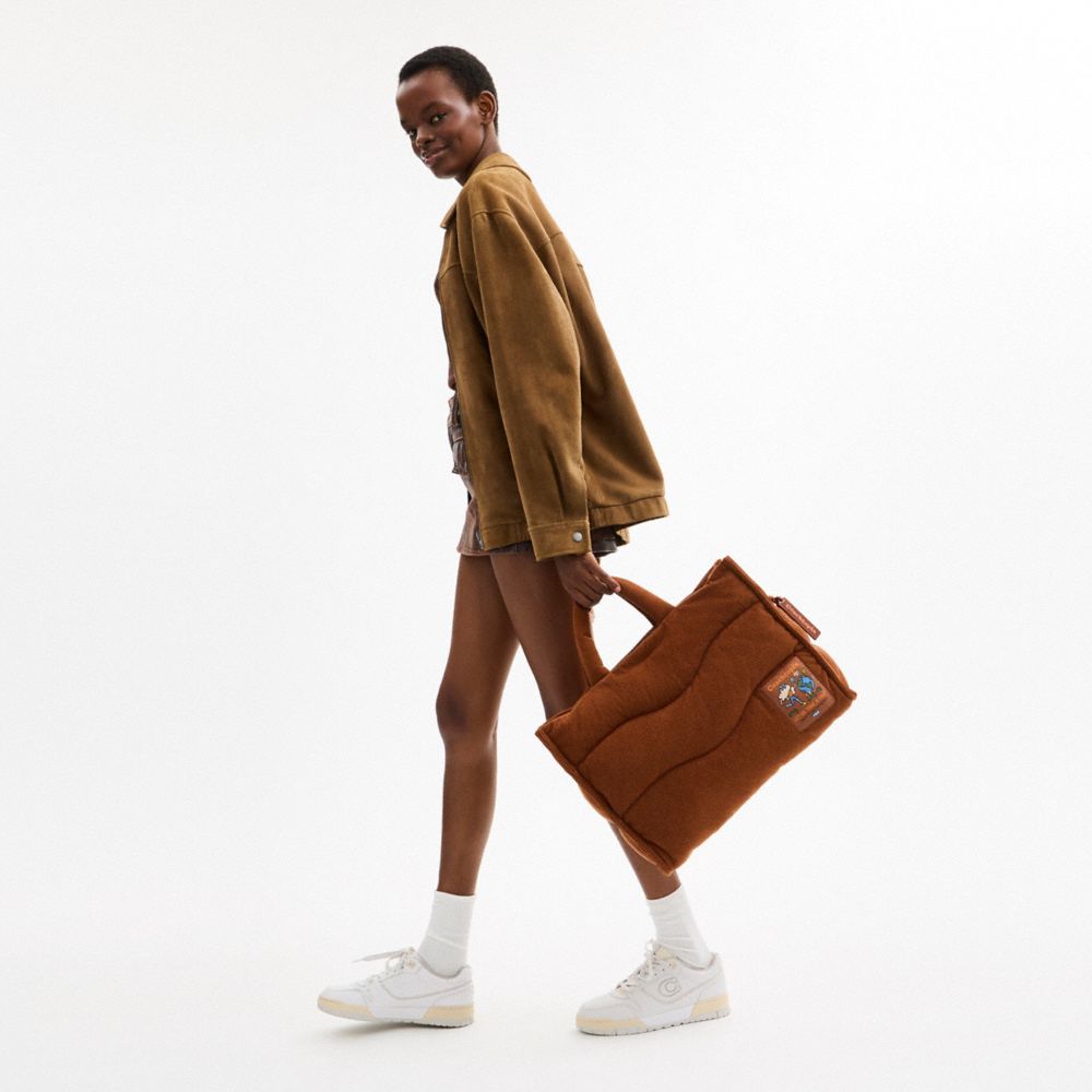Coachtopia Loop Tote With Wavy Quilting In Corduroy
