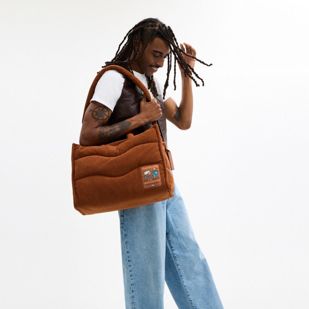 Coachtopia Loop Tote With Wavy Quilting In Corduroy