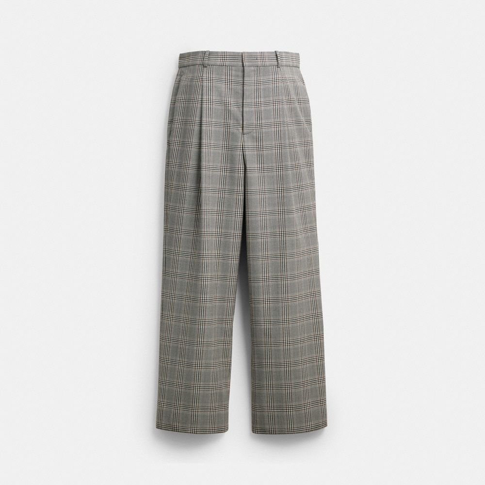 COACH&reg;,Baggy Trousers,Recycled Plastic,Recycled Polyester,Polyester,Wool Blend,Wool,Lining Recycled Polyester,Viscose,Plas...,Grey/Blue Plaid