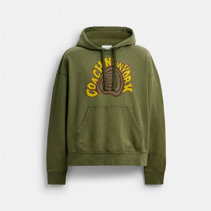 染色螺旋圖案連帽衫