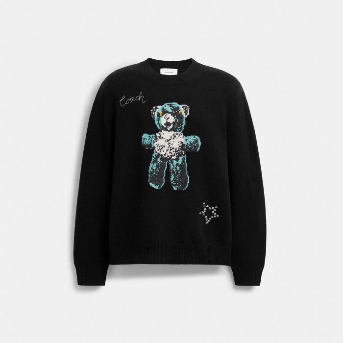 LIGHTWEIGHT BEAR GRAPHIC SWEATER
