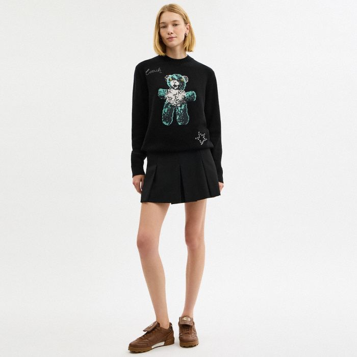 LIGHTWEIGHT BEAR GRAPHIC SWEATER